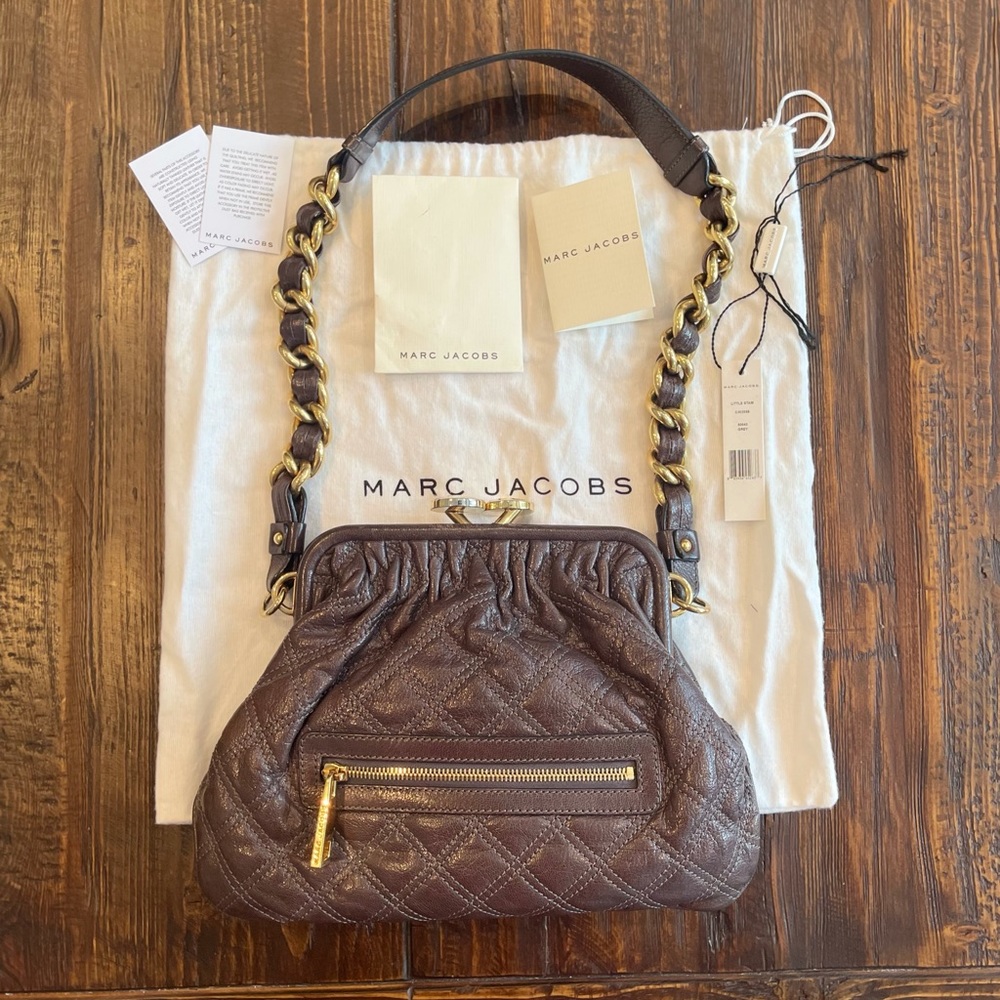 Marc Jacobs Little Stam Grey with Gold Hardware